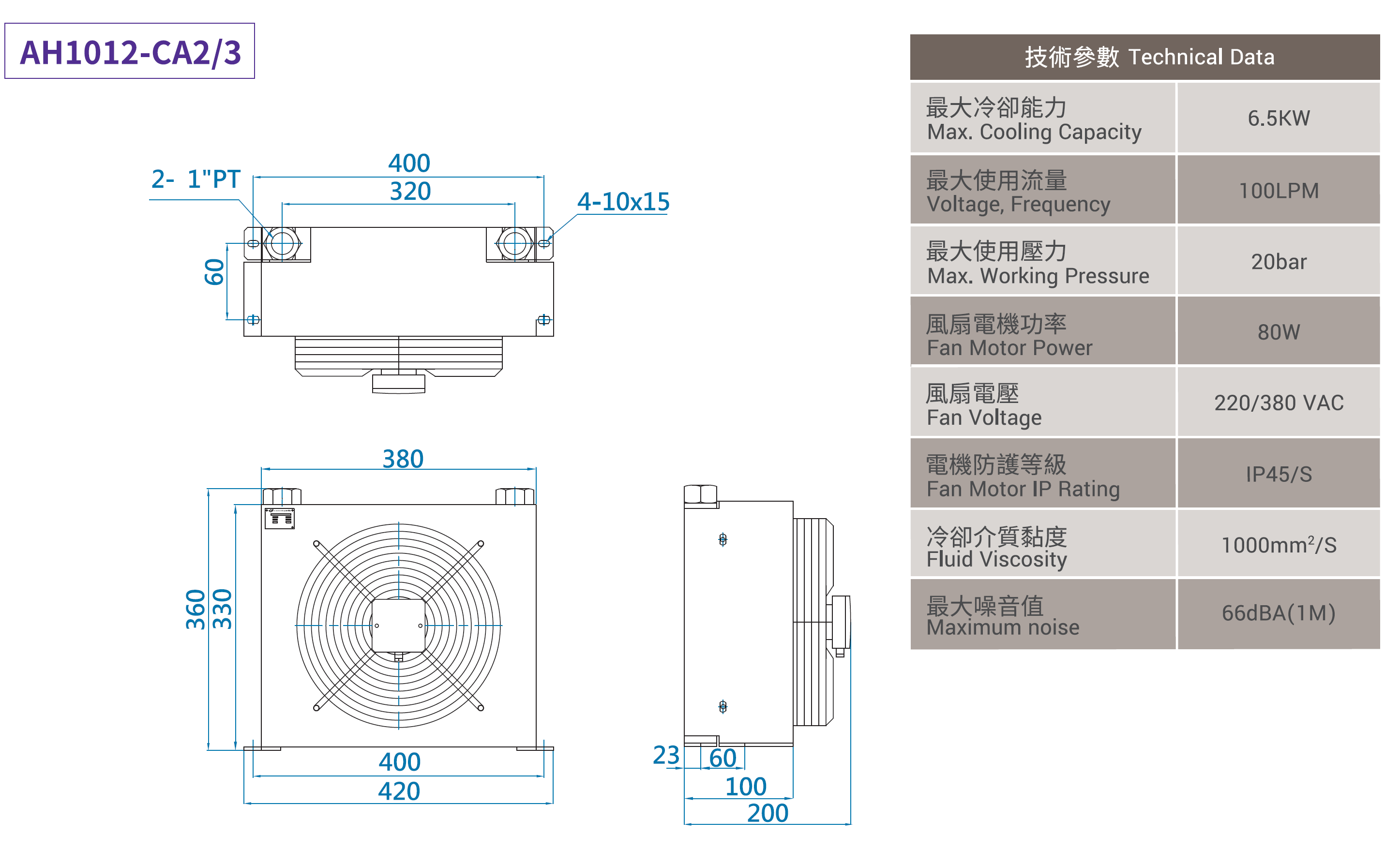  CMLMedium & high-pressure air-cooled coolers,Measurement,dimensionAH0608LT-CA2