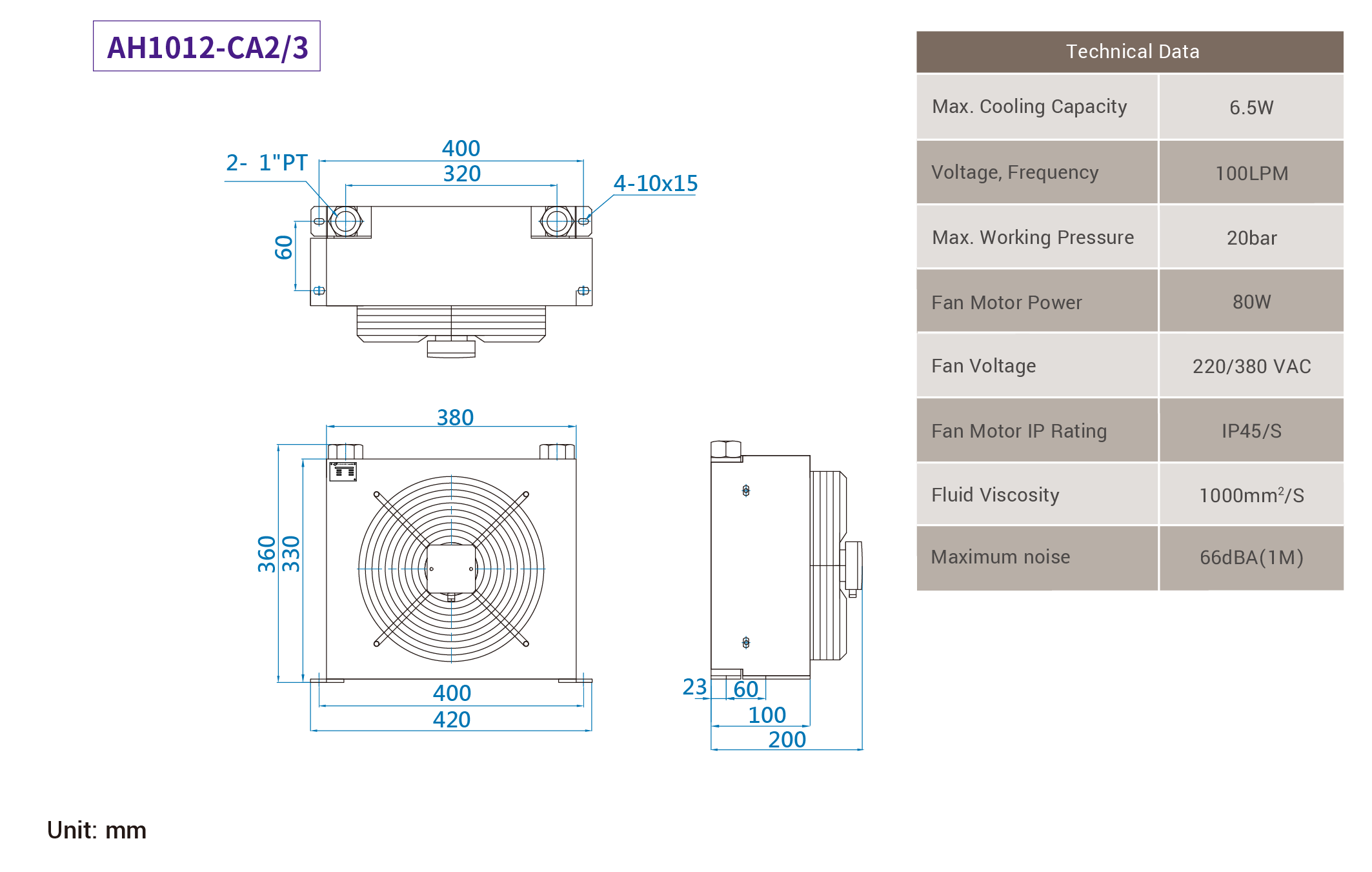  CMLMedium & high-pressure air-cooled coolers,Measurement,dimensionAH1012-CA2