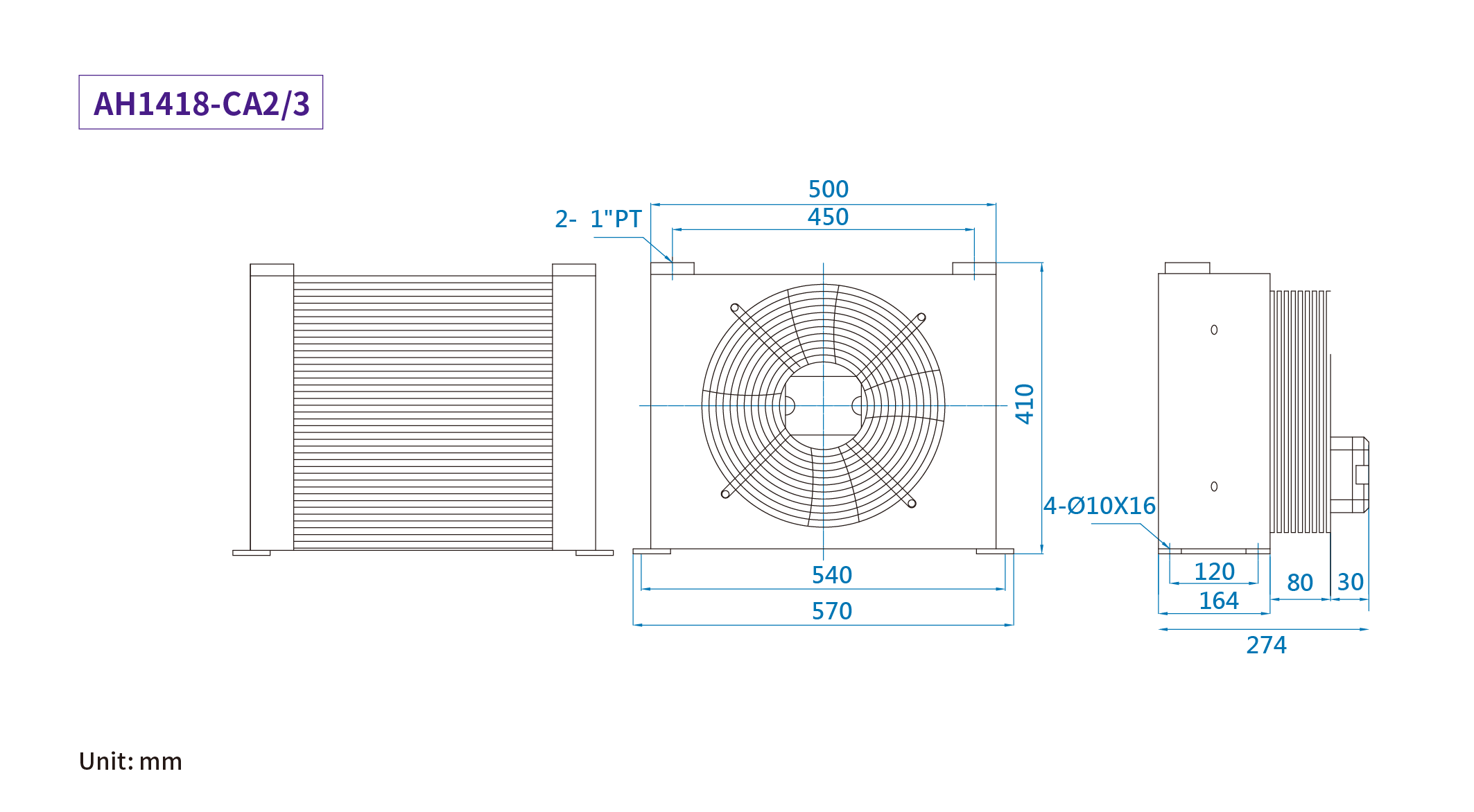 CMLMedium &amp; high-pressure air-cooled coolers,การวัดขนาด,ขนาดAH1215-CA2