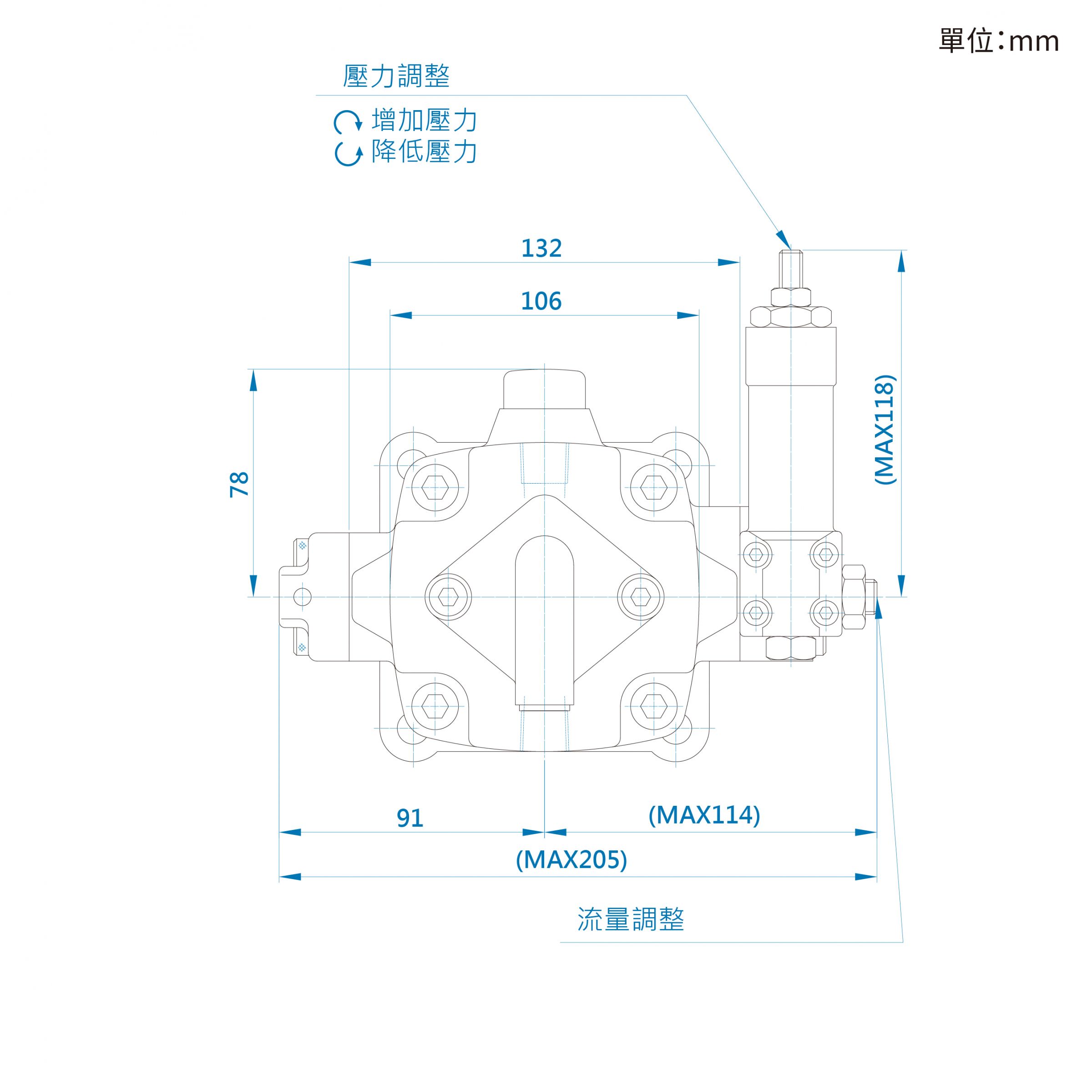 CML變量葉片泵附冷卻循環泵SM CG尺寸圖，高效率有效穩定油溫葉片幫浦。