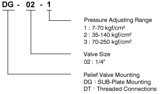 CML Remote Control Relief Valve DG Model Code 