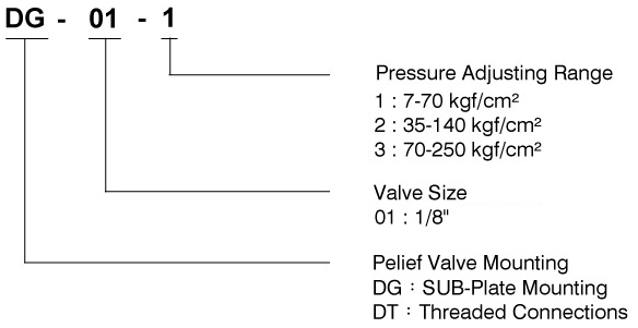 CML Remote Control Relief Valve DG Model Code 