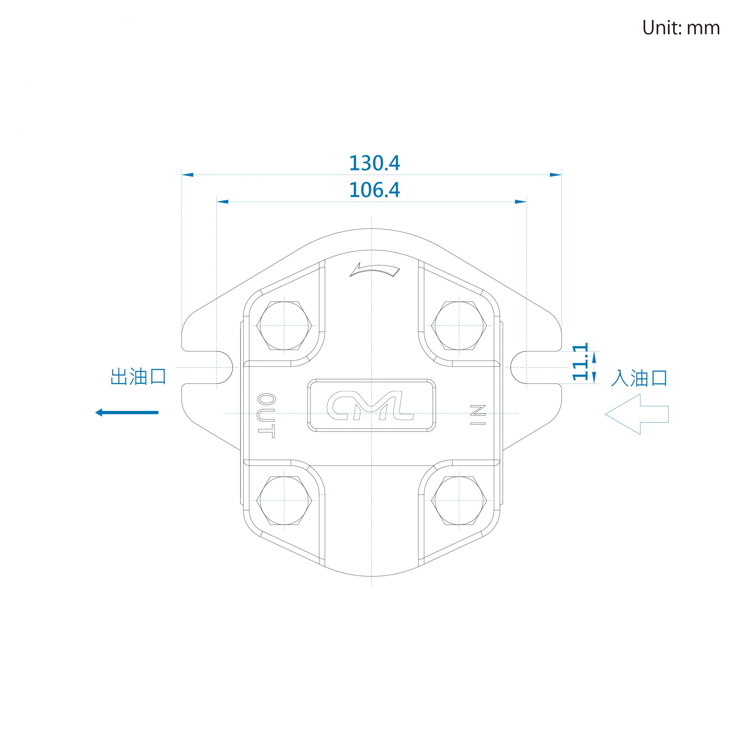 CML B系列低噪音外啮合齿泵EGB尺寸图