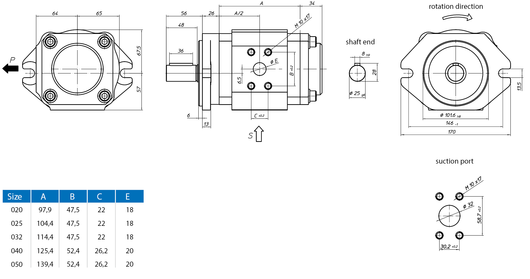 EckerleEckerle Pompa a ingranaggi interni EIPC3-RK23-1X Dimensioni