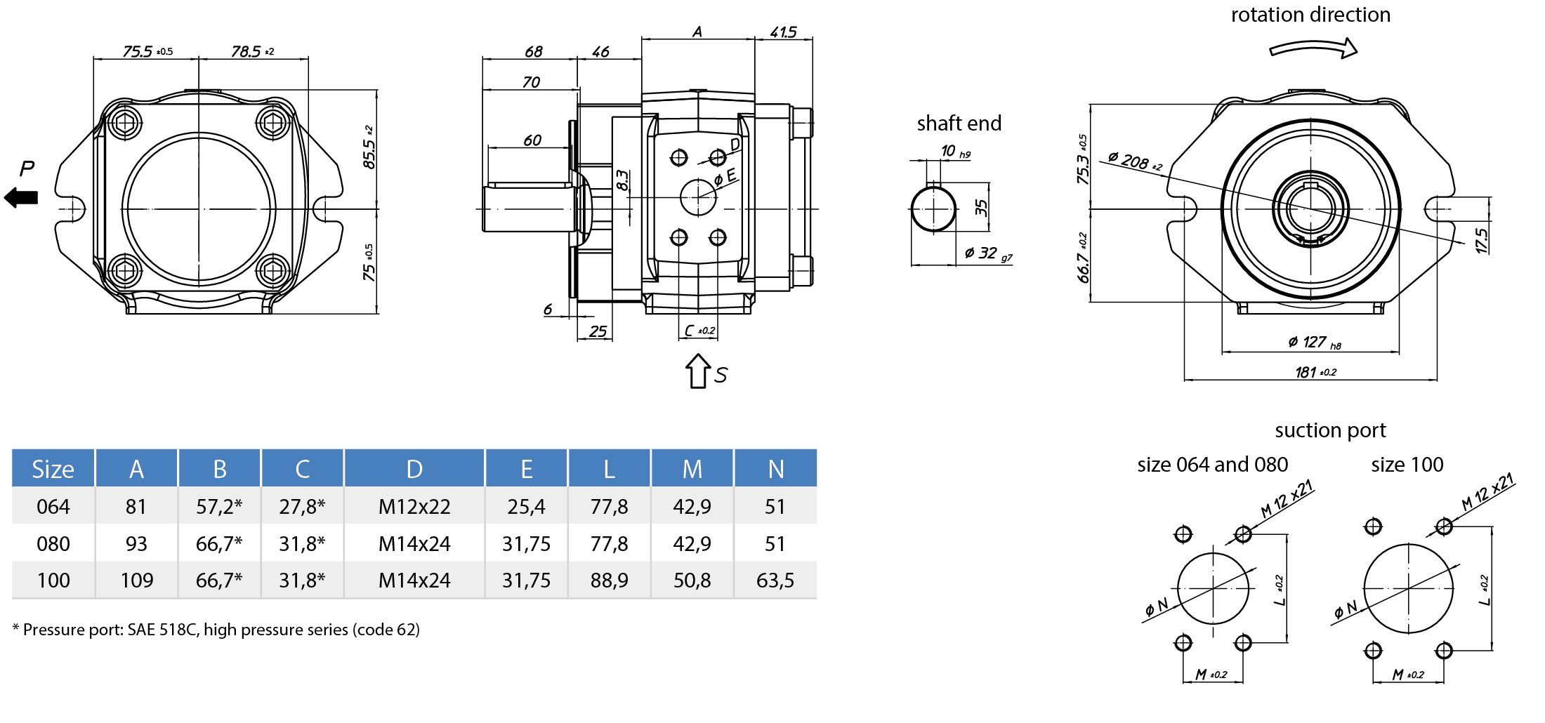 EckerleEckerle内歯ポンプEIPH5-RA23-1Xサイズ図