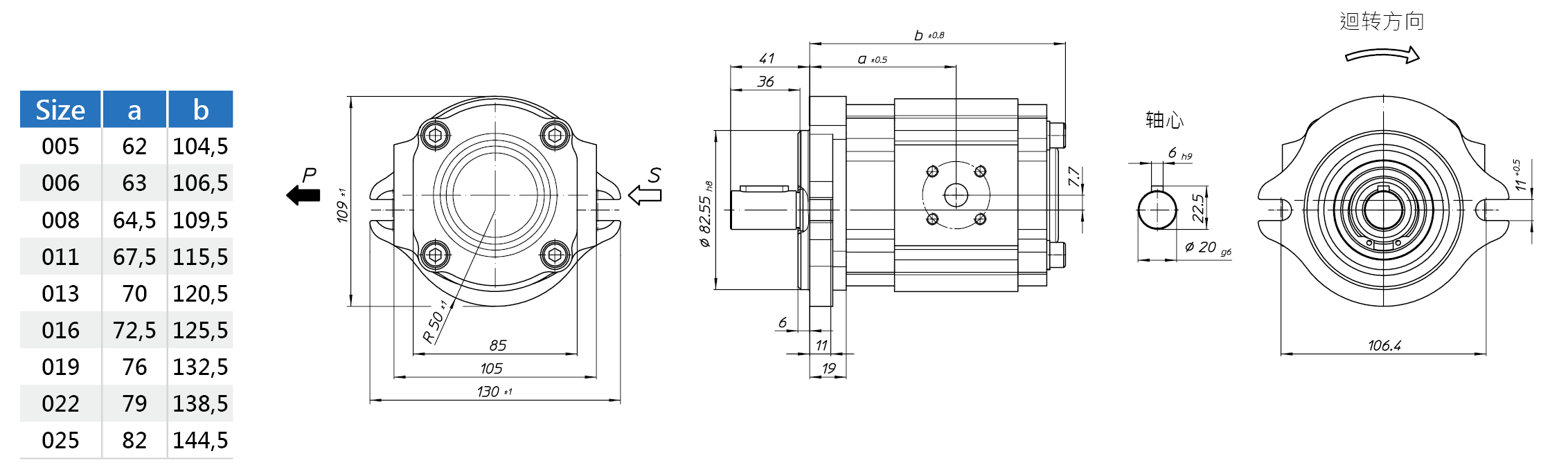 Eckerle內嚙合齒輪泵EIPS-RA04-1X S111尺寸圖