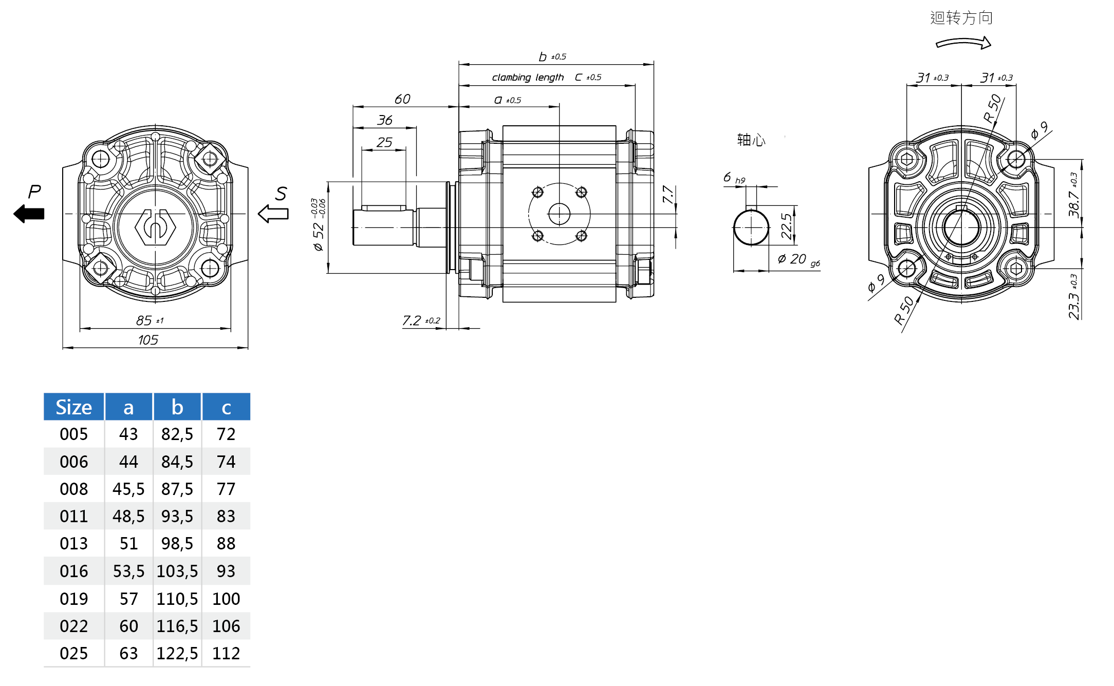 Eckerle內嚙合齒輪泵EIPS2-RA32-1X尺寸圖