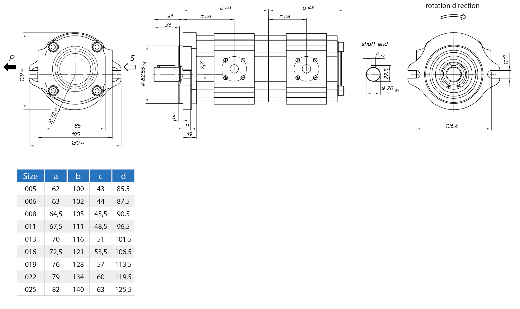 Bomba de engranajes internos EckerleEckerle: EIPS2-RK04-1X S111+ EIPS2-RK34-1X S111 Dimensiones