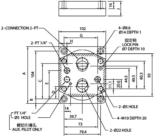 HC Type Pressure Control Valves HCM-06(Conventional Valve)  尺寸圖