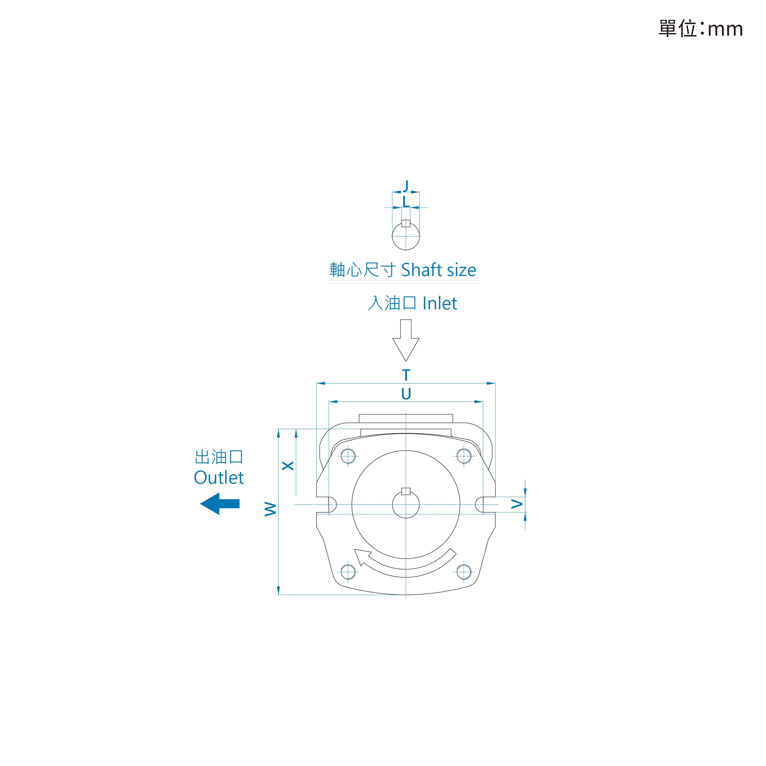 CML高压内啮合齿轮泵IGH，双联高压内齿轮泵IGH 2孔取附尺寸图