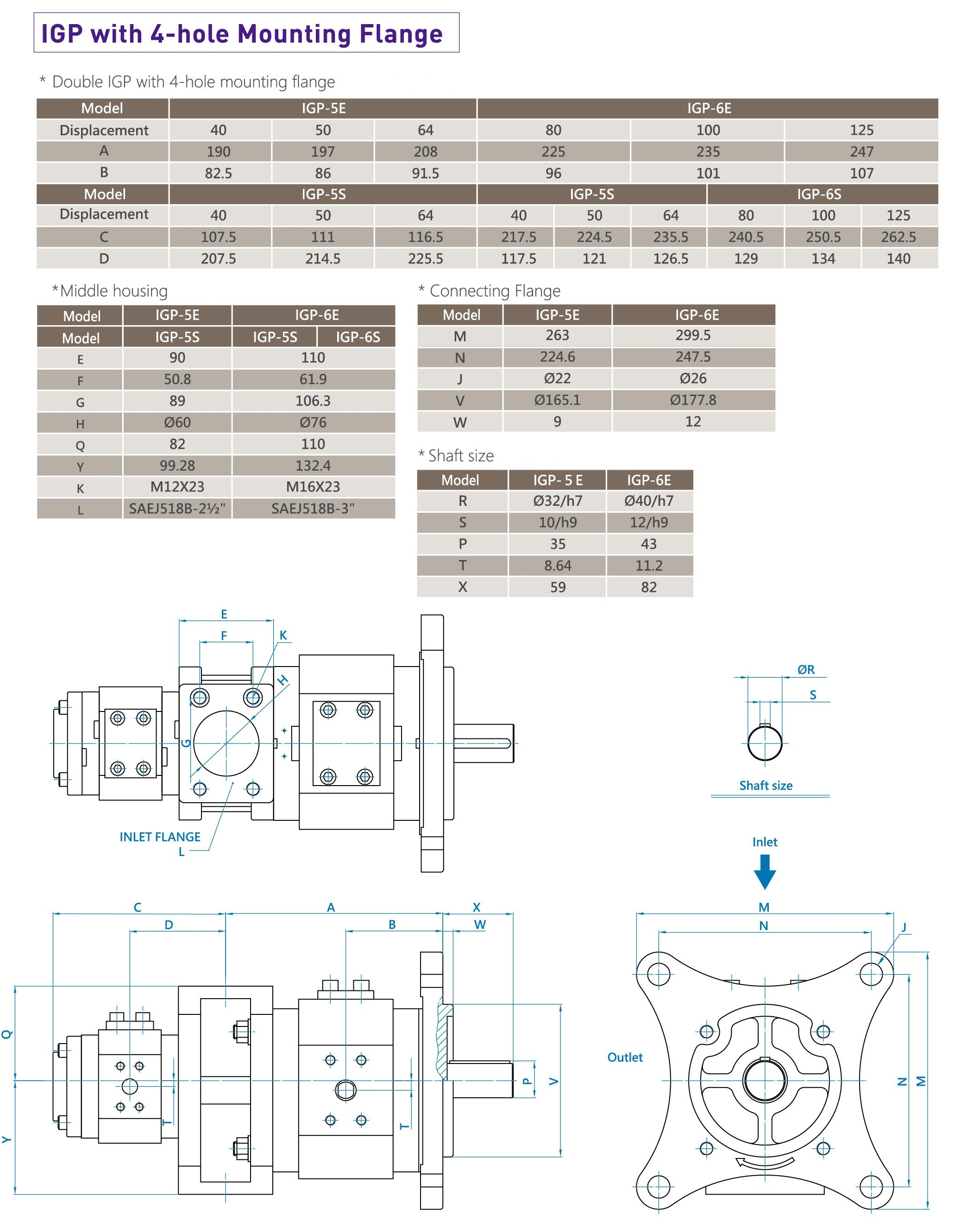 CML Duplex interna rotae pumpae typus Servo IGP Mensura