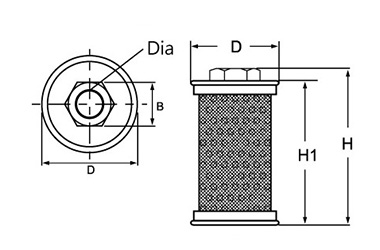 MA Wire Mesh Type Suction Filter dimension