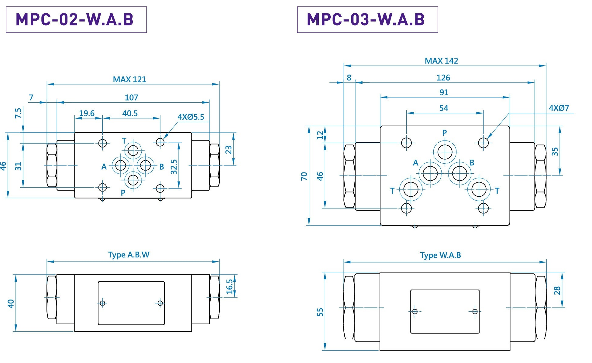 CML Gubernator modularis Operatus Perscriptio Valvae MPC Mensuratio, Dimensio, Diagram