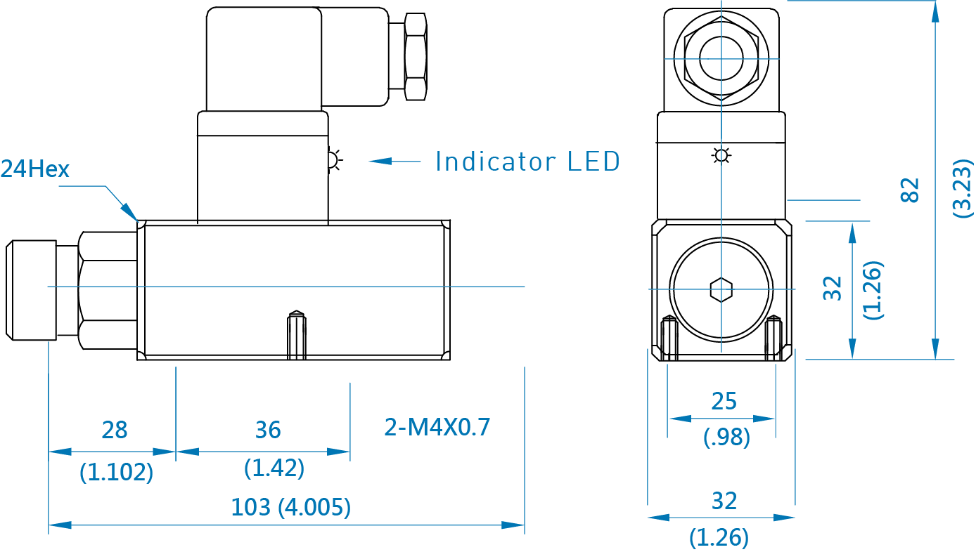  CML 24VDC Transistor Sensing Type Normal  Pressure Switch,Measurement