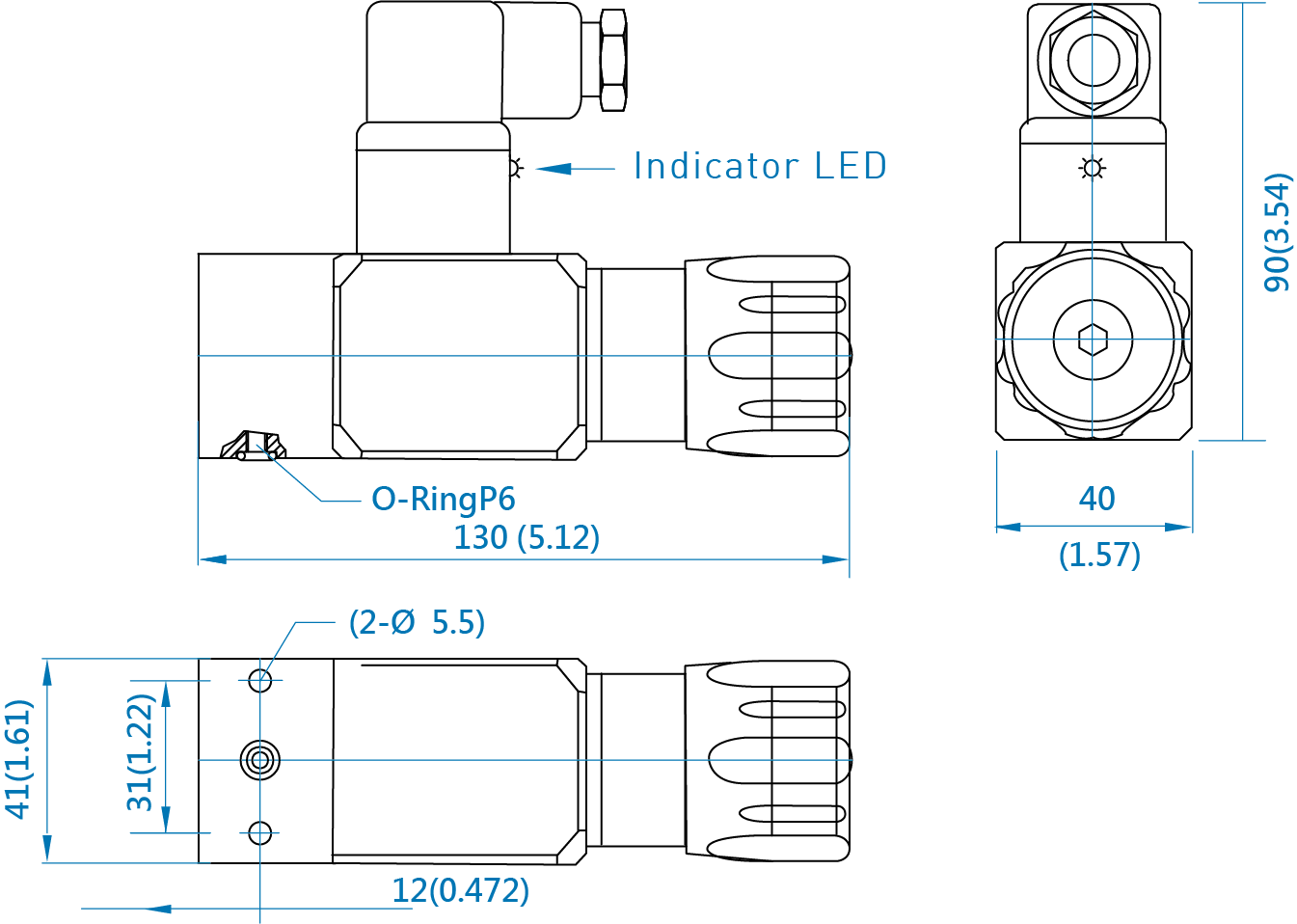 CML Interruptor de Pressão de Leitura Direta Tipo Transistor de 4VDC, Montagem em Subplaca - Medição