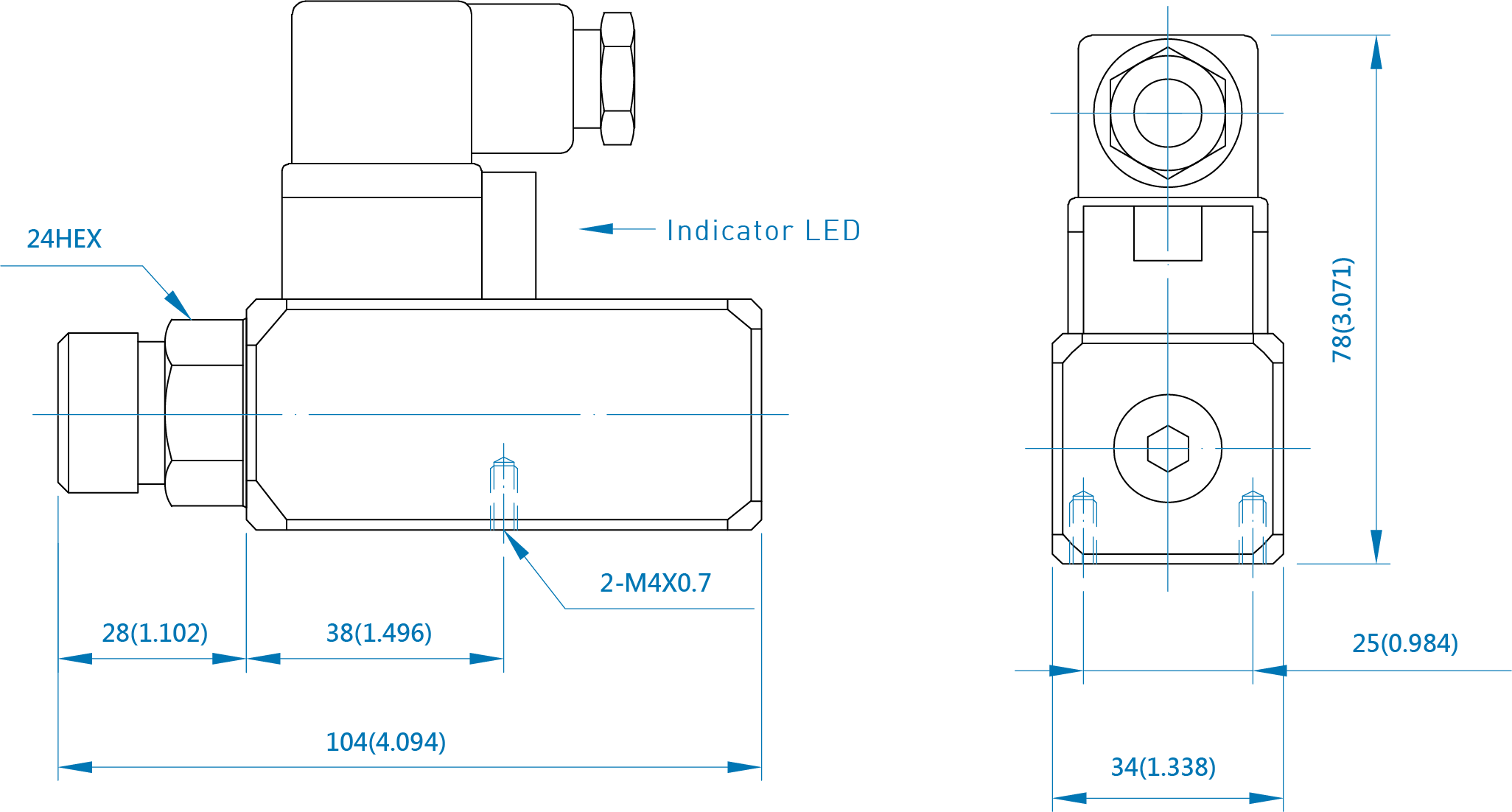 CML Normal Type Pressure SWITCH PSB, Mensurae