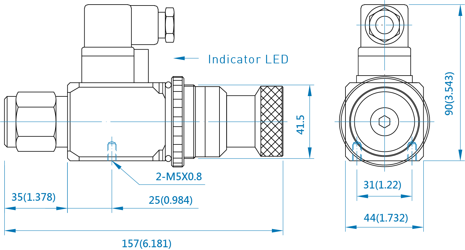  CML Panel Mounting Type Direct Read-out Pressure Switch,Measurement