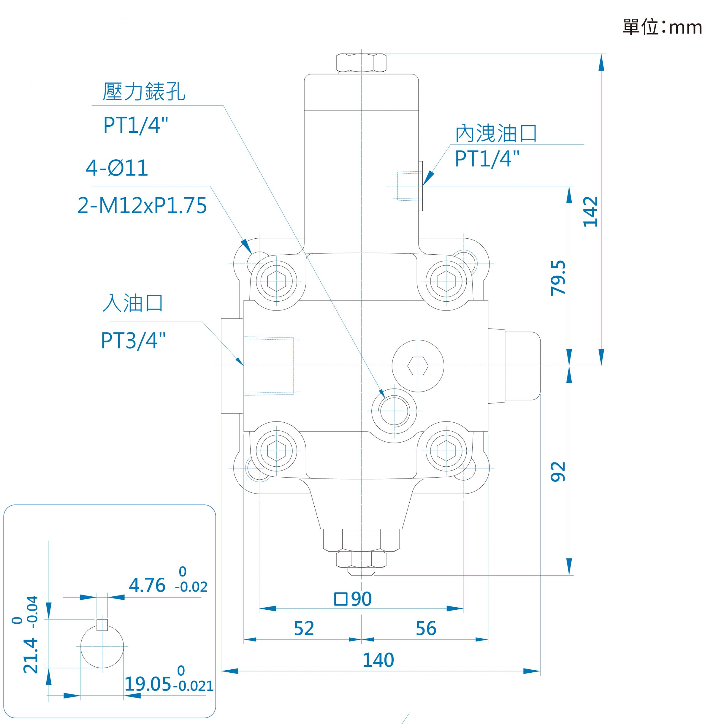 CML 附止回型变量叶片泵SFC尺寸图
