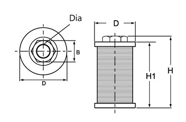 Filtro de succión de 150 mallas, dimensiones del filtro