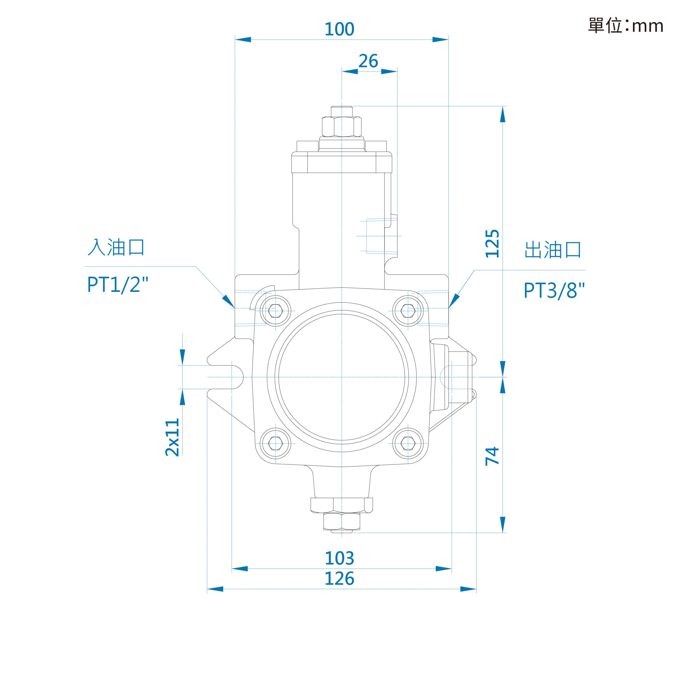 CML低壓變量葉片泵SF 12 20尺寸圖
