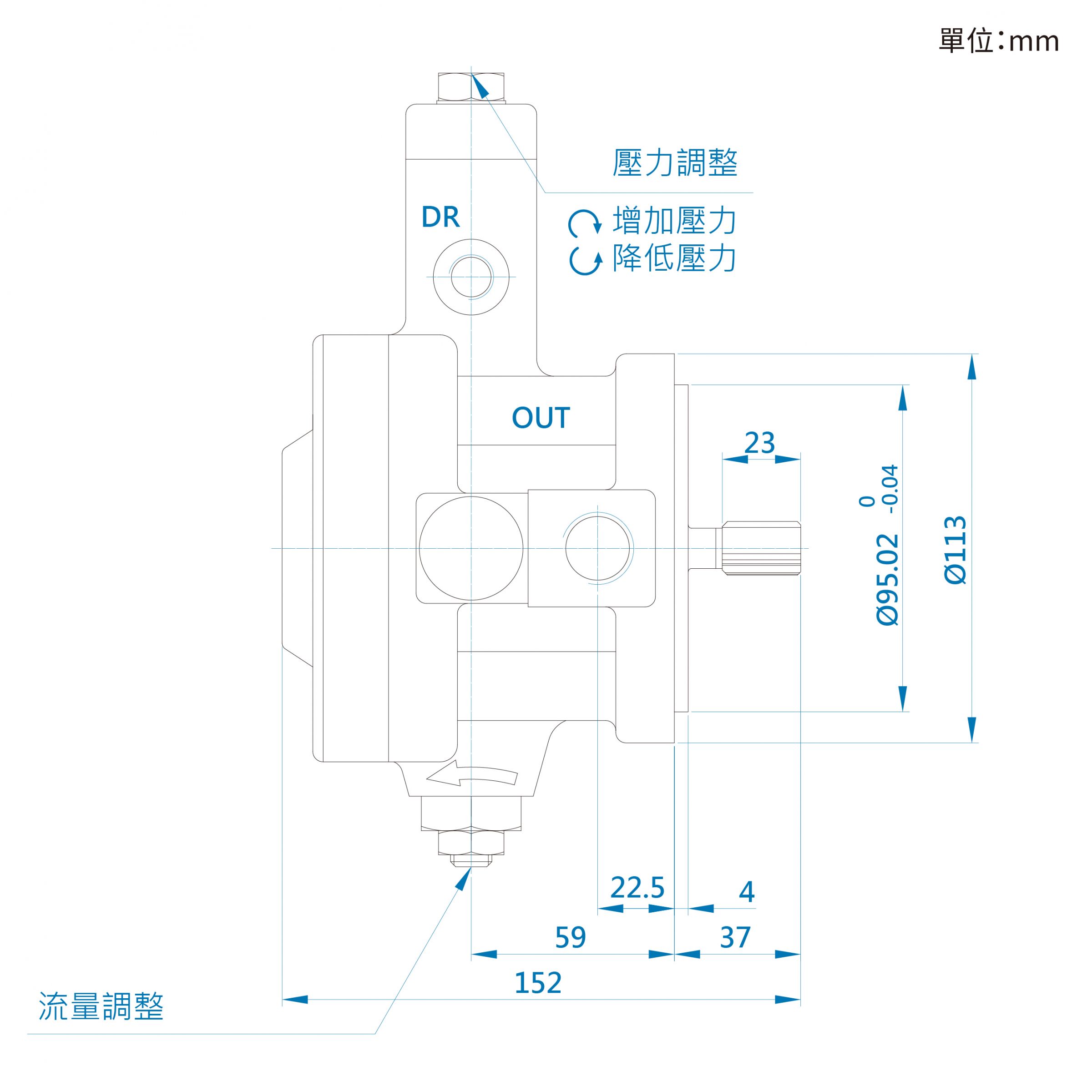 CML 變量葉片泵7T、9T花鍵系列VCM+A，VCM+B尺寸圖