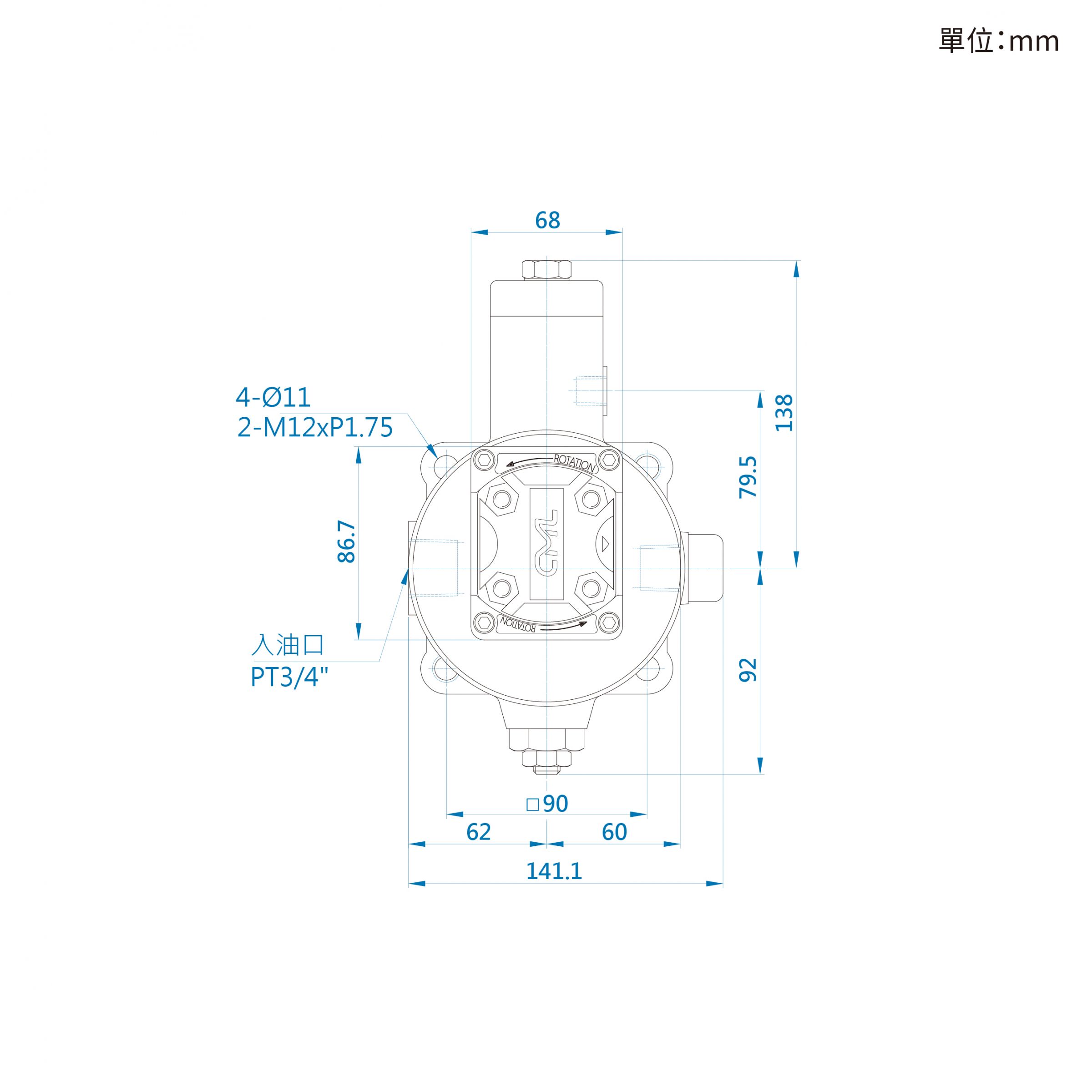 CML变量叶片泵+ 外啮合齿轮泵VCM + EGA尺寸图