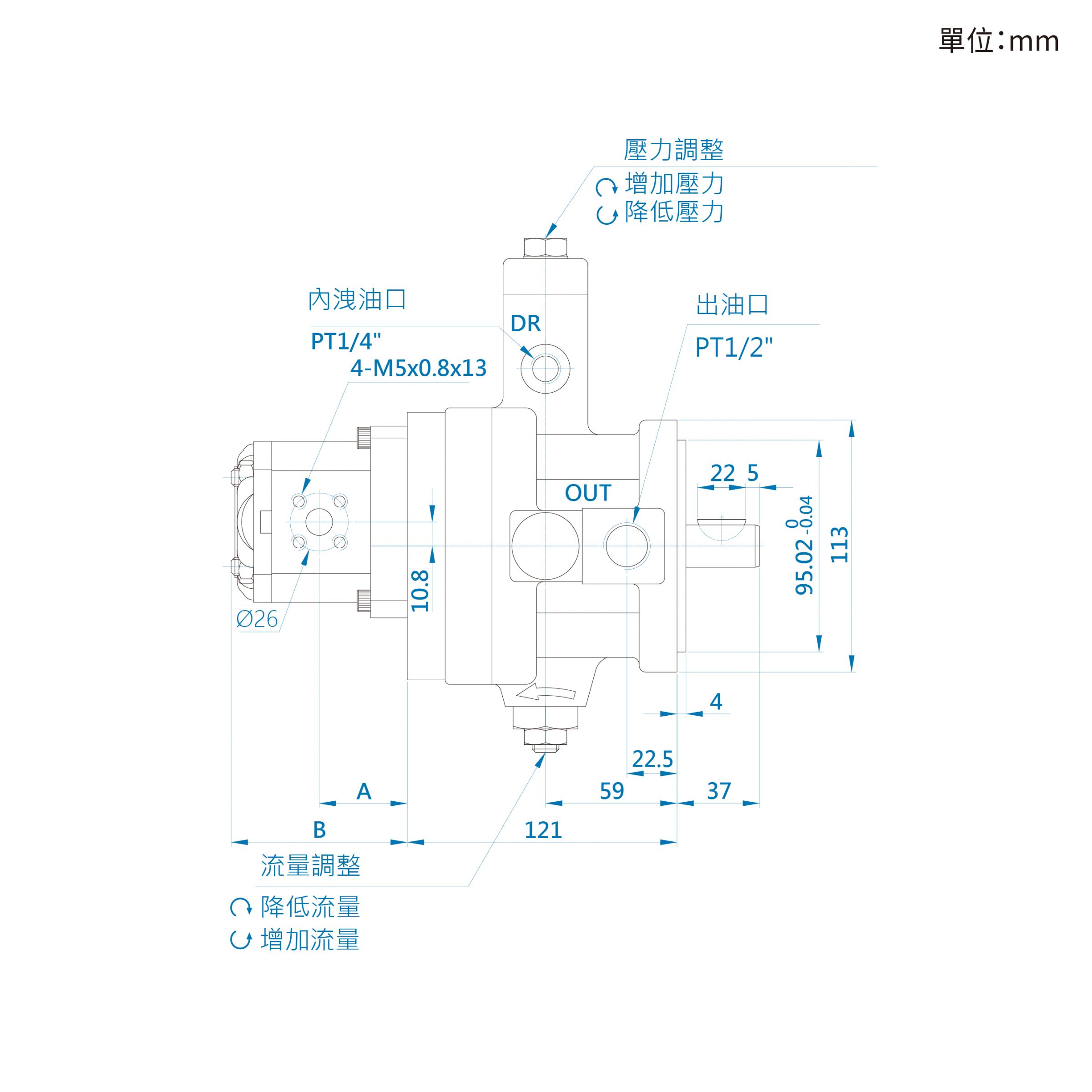 CML变量叶片泵+ 外啮合齿轮泵VCM + EGA尺寸图