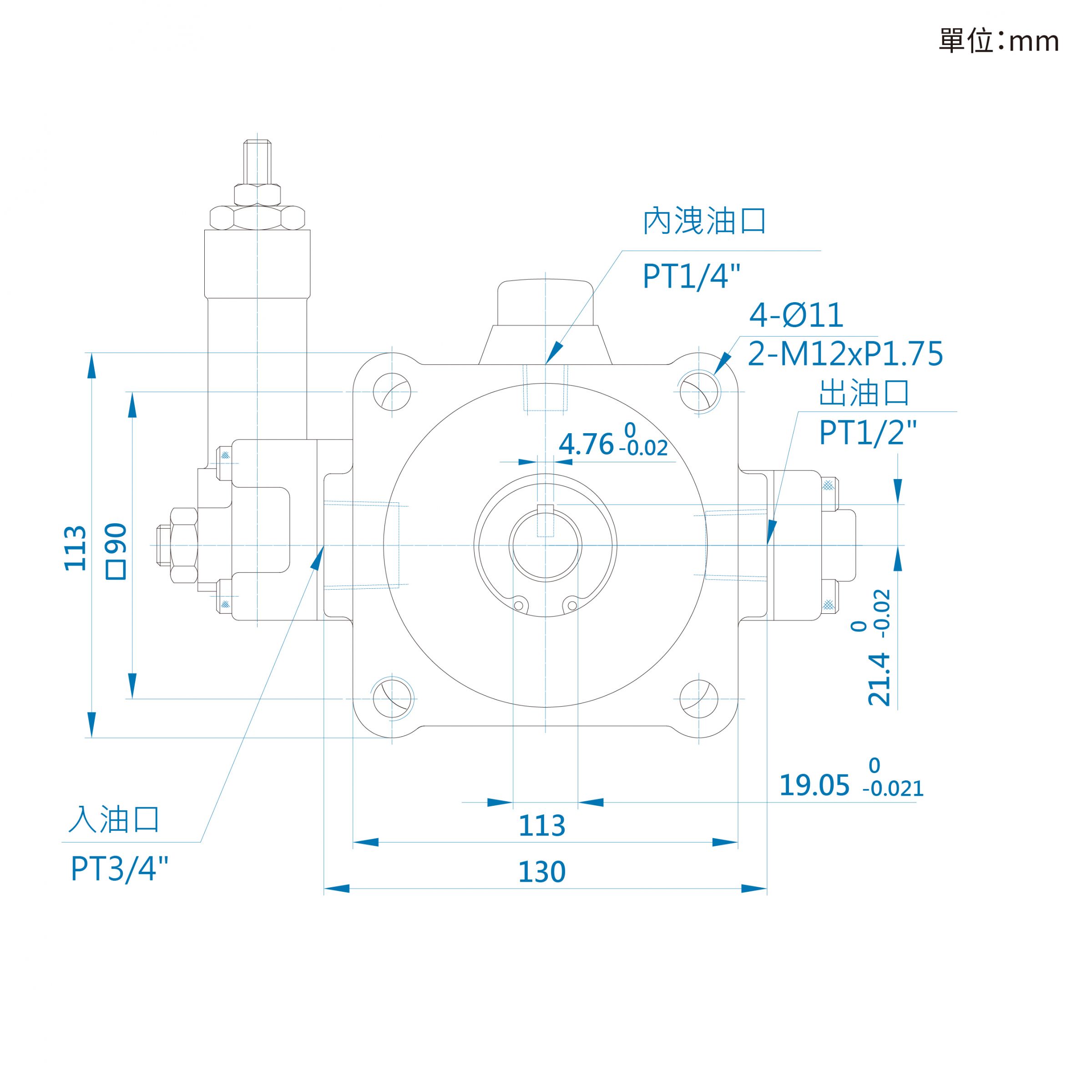 CML中压变量叶片泵SM尺寸图