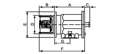SR Series flange for tank-outside magnetic flange Filter dimension