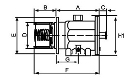 SR2 Series tank-outside double-port magnetic flange Filter dimension