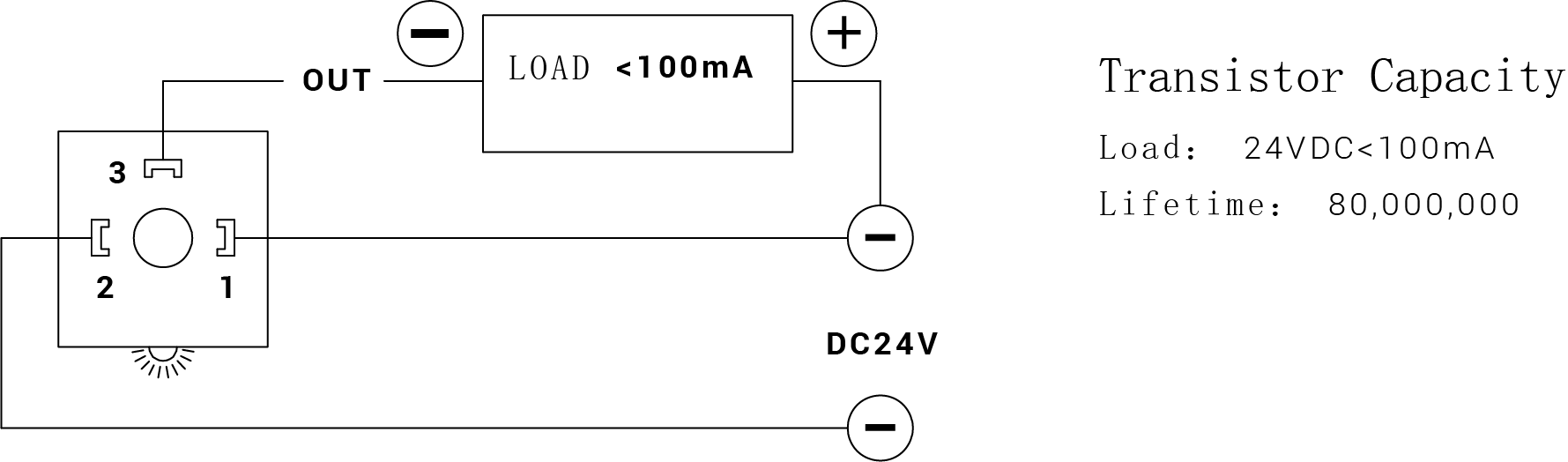 Diagrama de posición del enchufe eléctrico del interruptor de presión de lectura directa tipo montaje en panel CML