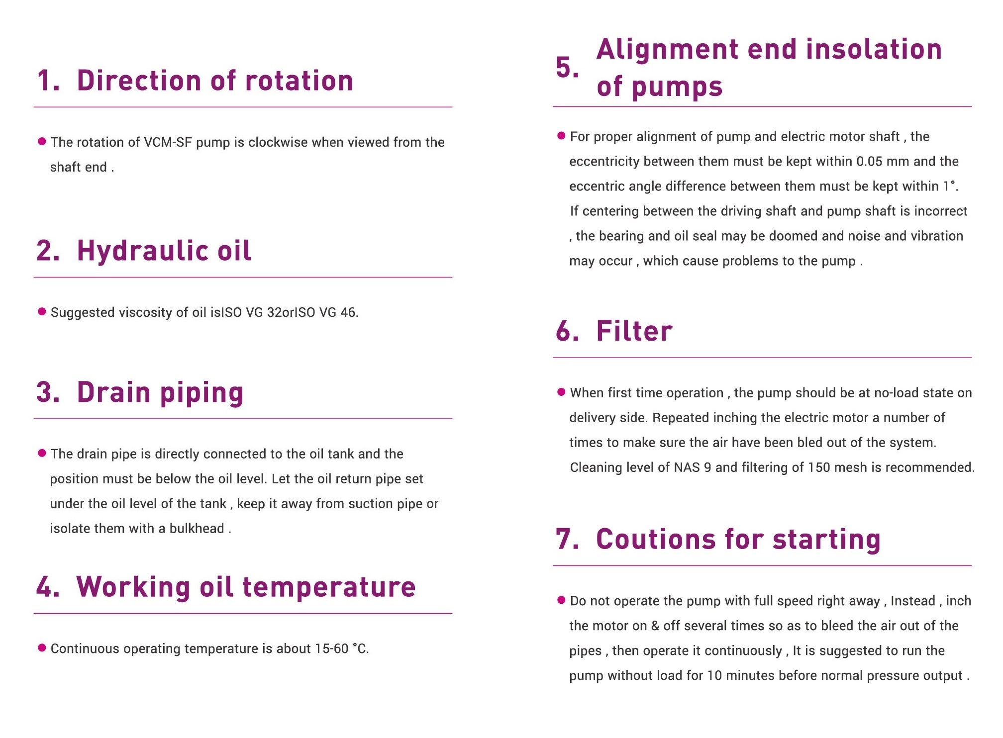 CML Vane pump Instruction